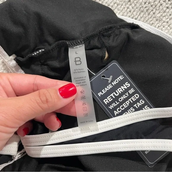 Black and White Women's high waisted Swimwear Set L NWT never - Picture 9 of 10